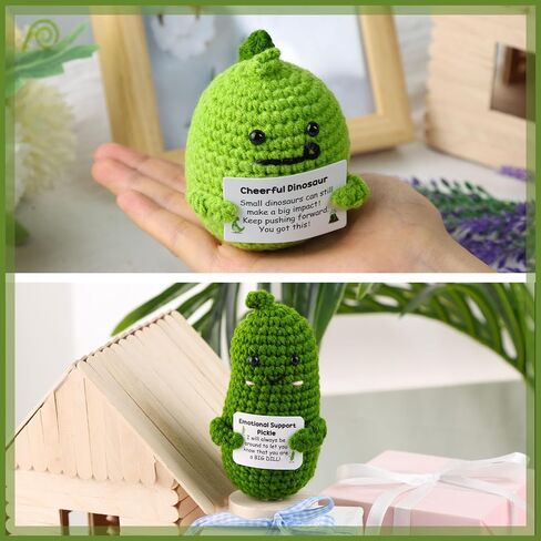 MCPINKY Emotional Support Gift, Funny Positive Dinosaur Handmade Dinosaur Gift Crochet Inspirational Gifts for Home Office in Saudi Arabia