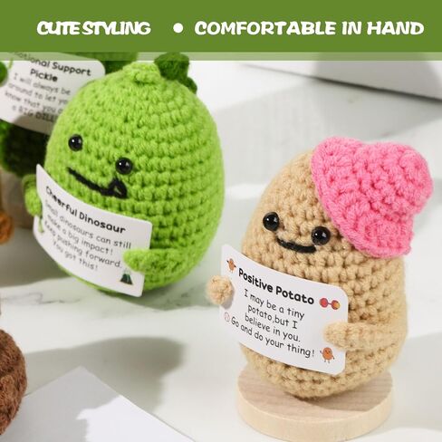 MCPINKY Emotional Support Gift, Funny Positive Dinosaur Handmade Dinosaur Gift Crochet Inspirational Gifts for Home Office in Saudi Arabia