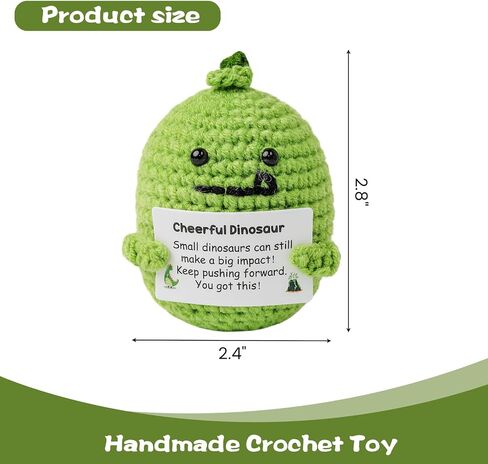 MCPINKY Emotional Support Gift, Funny Positive Dinosaur Handmade Dinosaur Gift Crochet Inspirational Gifts for Home Office in Saudi Arabia