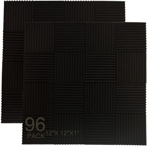 96 Pack Blue/black Absorb the echo Acoustic Foam Panel Wedge Studio Soundproofing Wall Tiles 12" X 12" X 1"(Accompanied By Double-Sided Adhesive Tape) in Saudi Arabia