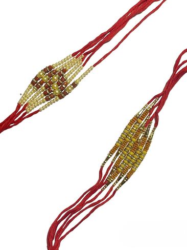 Rakhi Thread | Rakhee-Traditional Rakhi for Brother's/Bhai Rakhi designs on Rakkshabandhan | Raksha Bandhan! Find traditional and trendy styles that celebrate your bond | Pack of 12 Threads | Set of two Designs in Saudi Arabia