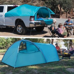 EighteenTek Truck Bed Tents Full Size for Camping - Waterproof Pickup Truck Tent - Campact PU2000mm Camping Tent with Rainfly, Adjustable for 6-8.8 Ft