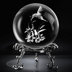 DomeStar كرة كريستال ثلاثية الأبعاد، 2.4 بوصة ثلاثية الأبعاد ليزر كريستال الكرة الجنية اليعسوب المجال الزجاجي لهدية عيد ميلاد المنزل وحفلات الزفاف وعيد الأم ديكور الحرف اليدوية وزن الورق in Kuwait