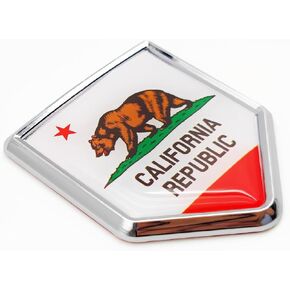 California Flag Decal Sticker Emblem Flags for Bumper (2 Pack)