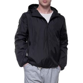 Rokka&Rolla Men's Lightweight Packable Windbreaker Water-Resistant Weatherproof Jacket