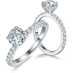 CG&KYGG Real Moissanite Rings for Women, 1CT Oval Cut Promise Wedding Rings, S925 Sterling Silver Moissanite Engagement Ring, D Color VVS1 Clarity Lab Created Diamond Rings for Women Wife Girlfriend Gifts