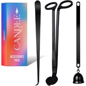 Candle Snuffer and Wick Trimmer with Dipper 3 in 1 Candle Care Kit for Candle Lover (Black)