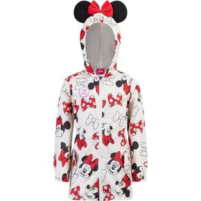 Disney Minnie Mouse Girls Water Resistant Windbreaker Jacket with Ears for Toddler Kids