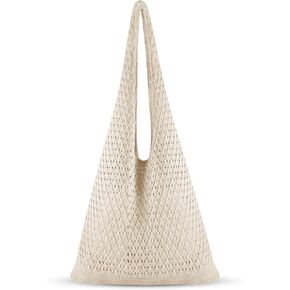 Crochet Tote Bag Women: Knit Bag for Summer Vacation Travel Beachy