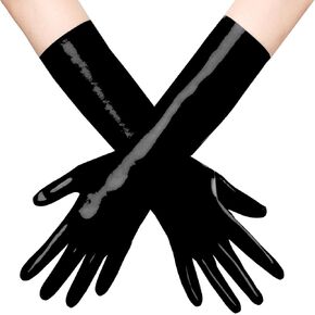 Short Latex Gloves Black Costume Gloves for Cosplay Party
