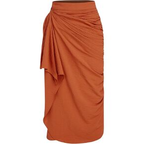 CIDER Miami Sunset Vacation Mid Rise Ruched Maxi Skirt