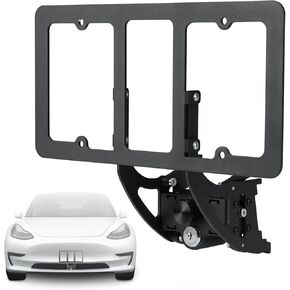 No Drill Front License Plate Holder Fit for 2017-2023 Tesla Model 3/Y with Safety Design, No Adhesives License Frame