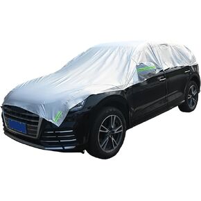 Half Car Windshield Cover, Car Cover Top Waterproof All Weather with Reflective Straps, Half Car Cover Top for SUV, Fit Water/Wind/Dust/Heat/Snow (SUV)
