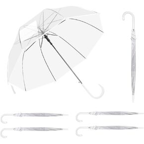 6 Pack 47 Inch Clear Bubble Umbrella – See Through, Rain & Windproof Umbrella - Perfect for Weddings, Prom, Graduation and Outdoor Events - Automatic Open, Clear Dome Umbrella