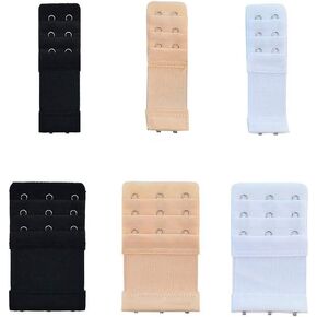 Bra Extenders 2 Hook, Bra Extensions 3 Hook, Bra Extender, Women Bra Strap Extensions Elastic Extender Set 3 Rows * 3 Hooks& 2 Hooks,Skin,White,Black