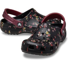 Crocs Classic Graphic Clogs (Little Big Kid), Black/Multi, 13 US Unisex