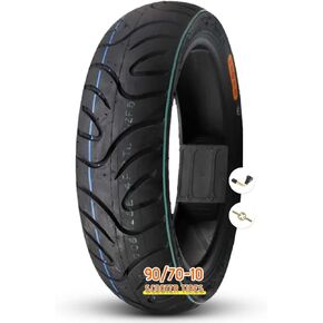 90/70-10 إطار سكوتر هوائي | 90/70-10 إطار | إطار أسود بدون أنابيب للأمام والخلف | 33ج 4 ب.ر.