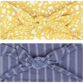 Maven Thread Women's No-Slip Sweat-Wicking Bow Headbands for Exercise and Yoga, 2-Pack, Yellow and Blue (Sunny)