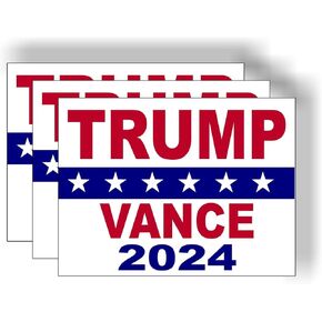 3 عبوات من Eco Trump Vance 2024 Stars JD Donald Bumper Magnet 4 × 3 بوصة