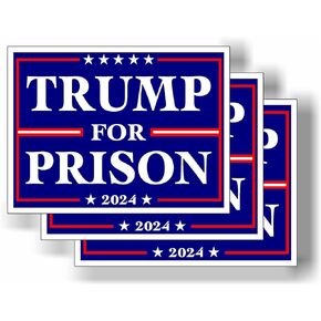 3 عبوات من Eco Trump for Prison 2024 مغناطيس ممتص الصدمات السياسي لبايدن مقاس 4 × 3 بوصات