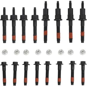 Exhaust Manifold Stud Bolt Nut Kit Compatible with 1999-2009 Dodge Dakota Durango Ram 1500 Chrysler Aspen Jeep Grand Cherokee Commander Mitsubishi Raider 4.7L V8 Replaces 6505257AA 6504331