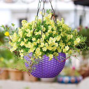 24 Bundles Artificial Flowers for Outdoors, UV Resistant Fake Plants, Realistic Faux Silk Flowers for Porch Decorations Outdoor Hanging Planters, Multi Color