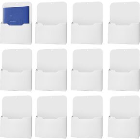 12 Pack Magnetic File Holder,A4 Large Size Magnetic Paper Holder,Magnetic Magazine Mail Holder,Magnetic Pockets for Locker Whiteboard Classroom Office Home Hanging