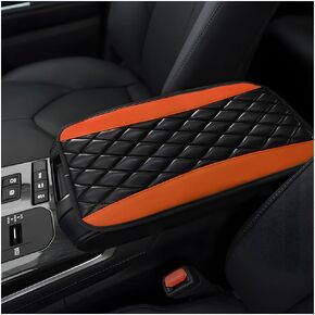 Car Center Console Cushion Pad, 12.6"×7.5" Waterproof Auto Leather Armrest Seat Box Cover, Comfortable Armrest Console Pad Protector for Most Vehicles, Car Accessories (Yellow)