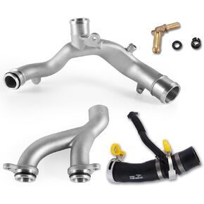 (OEM Part) LR090630 LR092992 AJ813917 Engine Coolant Pipe Water Outlet Tube for 2014-2023 Land Rover Range Rover Sport Velar Discovery Defender 110 90 Radiator Coolant Flange