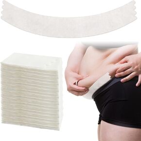 Neer 50 Pcs Tummy Liners for Sweat White Nonwoven Fabric Belly Sweat Liners Plus Size Belly Pads for Skin