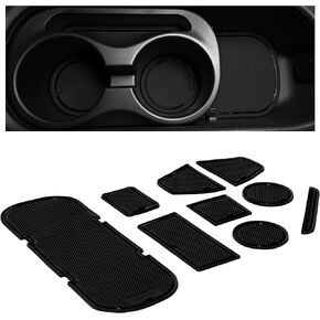 CupHolderHero fits Subaru BRZ, Toyota 86, and Scion FR-S 2012-2020 Accessories – Premium Custom Interior Non-Slip Anti Dust Cup Holder Inserts, Center Console Liner Mats,Door Pocket 9pc Set (Red Trim)