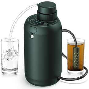 Electric Water Purifier Survival, 0.01 Micron '5-Stage' Water Filtration System Survival with Emergency Lighting Water Filter for Camping Backpacking Hiking, Green