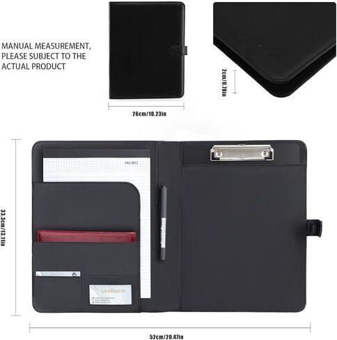 حافظة ملفات جلدية مقاس A4 من Leathario، مجلد عرض أعمال Padfolio in Kuwait