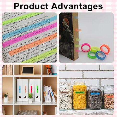 5 Rolls Highlighter Tapes, Colored Transparent Fluorescent Marking Stickers for Students & Teachers, 5/16-in Wide, 16.4ft Long in Saudi Arabia