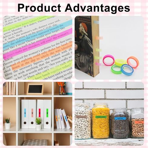 5 Rolls Highlighter Tapes, Colored Transparent Fluorescent Marking Stickers for Students & Teachers, 5/16-in Wide, 16.4ft Long in Saudi Arabia