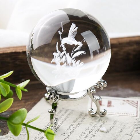 DomeStar كرة كريستال ثلاثية الأبعاد، 2.4 بوصة ثلاثية الأبعاد ليزر كريستال الكرة الجنية اليعسوب المجال الزجاجي لهدية عيد ميلاد المنزل وحفلات الزفاف وعيد الأم ديكور الحرف اليدوية وزن الورق in Kuwait