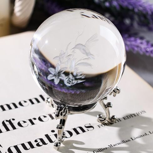 DomeStar كرة كريستال ثلاثية الأبعاد، 2.4 بوصة ثلاثية الأبعاد ليزر كريستال الكرة الجنية اليعسوب المجال الزجاجي لهدية عيد ميلاد المنزل وحفلات الزفاف وعيد الأم ديكور الحرف اليدوية وزن الورق in Kuwait