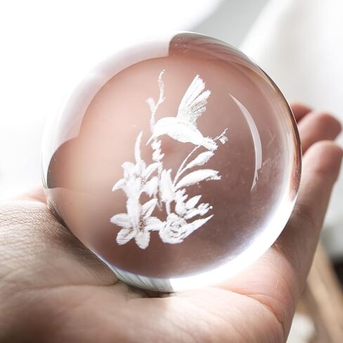 DomeStar كرة كريستال ثلاثية الأبعاد، 2.4 بوصة ثلاثية الأبعاد ليزر كريستال الكرة الجنية اليعسوب المجال الزجاجي لهدية عيد ميلاد المنزل وحفلات الزفاف وعيد الأم ديكور الحرف اليدوية وزن الورق in Kuwait