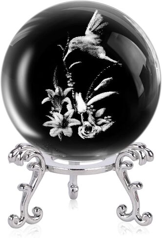 DomeStar كرة كريستال ثلاثية الأبعاد، 2.4 بوصة ثلاثية الأبعاد ليزر كريستال الكرة الجنية اليعسوب المجال الزجاجي لهدية عيد ميلاد المنزل وحفلات الزفاف وعيد الأم ديكور الحرف اليدوية وزن الورق in Kuwait