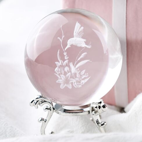 DomeStar كرة كريستال ثلاثية الأبعاد، 2.4 بوصة ثلاثية الأبعاد ليزر كريستال الكرة الجنية اليعسوب المجال الزجاجي لهدية عيد ميلاد المنزل وحفلات الزفاف وعيد الأم ديكور الحرف اليدوية وزن الورق in Kuwait