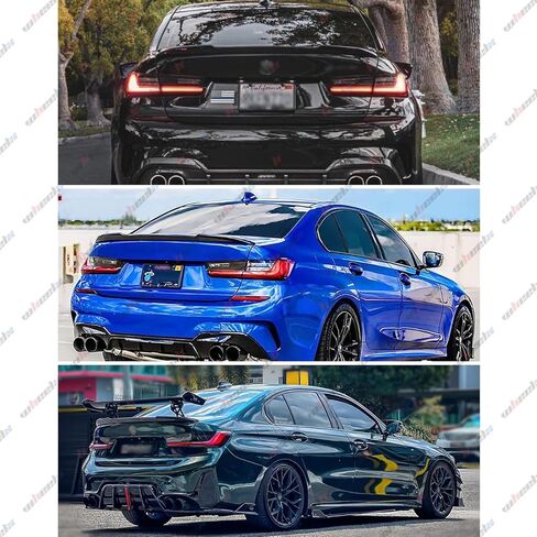 سبويلر خلفي متوافق مع 2019-2024 BMW G20 3 Series & G80 M3، CS Style Duckbill مناسب لـ 330i 330e 340i M3 M340i Sedan، الجزء الخارجي من صندوق السيارة وغطاء خلفي عالي الركلة (أسود لامع) in Saudi Arabia