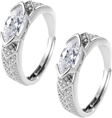 Magtherapy Lymphatic Therapy Titanium Ion Moissanite Diamond Ring, Unclog Bloodstream and Lymph Nodes Torina Crystal-Quartz Ionix Ring Open Cubic Zirconia Ring in Saudi Arabia