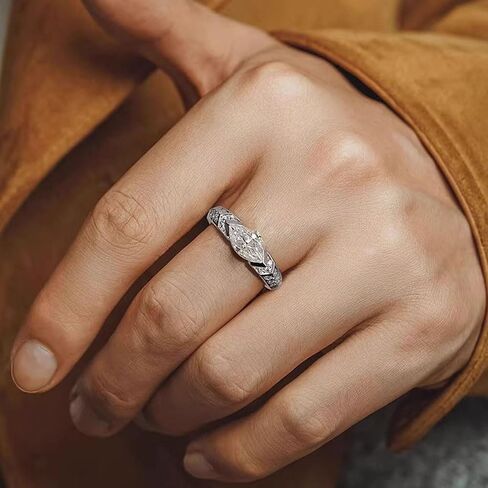 Magtherapy Lymphatic Therapy Titanium Ion Moissanite Diamond Ring, Unclog Bloodstream and Lymph Nodes Torina Crystal-Quartz Ionix Ring Open Cubic Zirconia Ring in Saudi Arabia