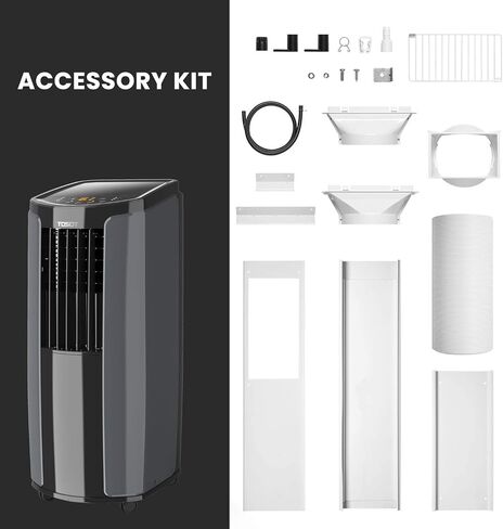 TOSOT 8,000 BTU(ASHRAE) 5,000 BTU (DOE) Portable Air Conditioner Quiet, Remote Control, Built-in Dehumidifier, Fan, Easy Window Installation Kit - Cool Rooms Up to 300 Square Feet in Saudi Arabia