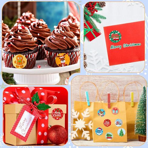 1000 Pieces Christmas Roll Stickers 1 Inch Winter Holiday Envelope Stickers Round Xmas Label Tag Seal Sticker for Christmas Party Supplies, Book, Cards, Water Bottles Decor in Saudi Arabia