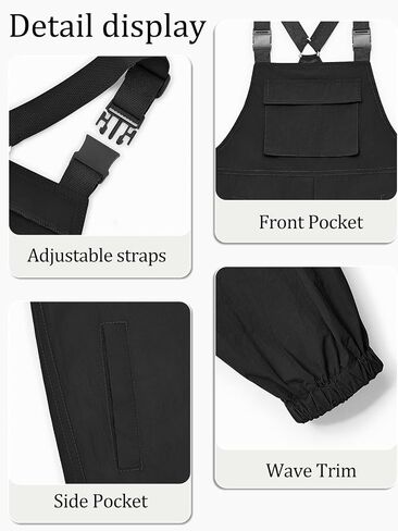 Haloumoning Girls Bib Overalls Summer Outfits Adjustable Strap Long Pants Casual Rompers Jumpsuits with Pockets 5-14 Years in Kuwait