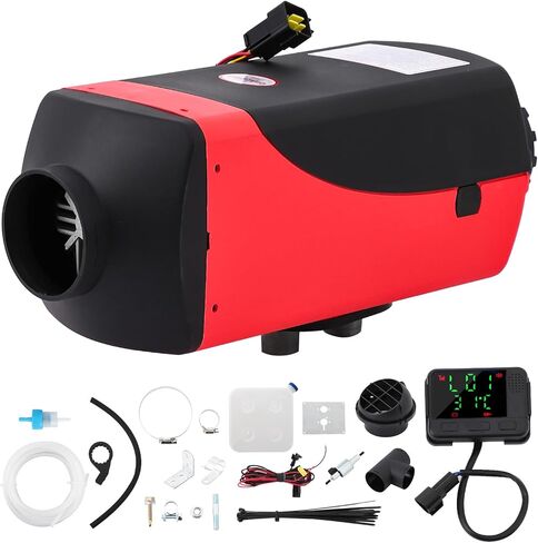 سخان هواء ديزل 5 كيلو وات، سخان ديزل 10 لتر 12 فولت مع جهاز تحكم عن بعد وشاشة LCD، سخان انتظار محمول للسيارة SUV RV مقطورة قارب التخييم والقوارب والقوافل in Kuwait