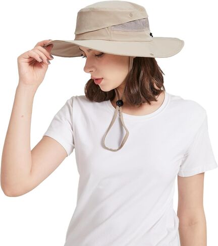Zylioo 3XL/2XL/XL/L/M UV Boonie قبعة الشمس، كبيرة الحجم سريعة الجفاف تنفس قبعات الصيد، UPF قبعات صيفية رائعة مع حزام in Kuwait