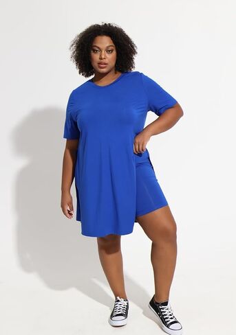 RITERA حجم كبير 2 قطعة مجموعات للنساء ملابس الصيف قصيرة الأكمام تونك القمم Bodycon السراويل جرزاية XL-5XL in Saudi Arabia