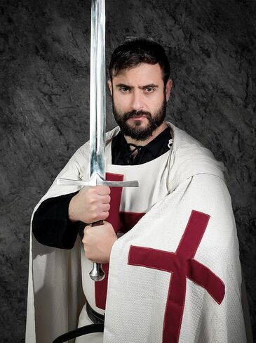 Medieval Knight Cloak & Tunic Templar Hooded Cap Crusader Cloak/Tunic Costumes Cosplay SCA (S-6XL) in Saudi Arabia